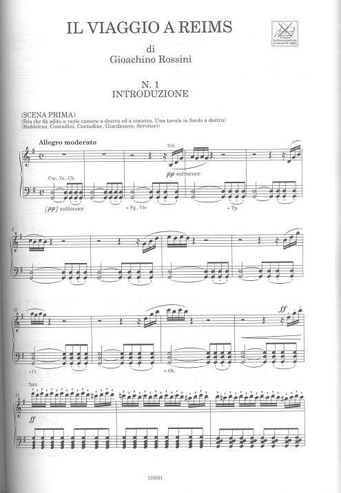 Il viaggio a Reims - Riduzione Per Canto E Pianoforte. Introduzione Italiano, Inglese - árie pro zpěv a klavír